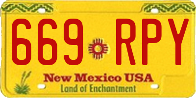 NM license plate 669RPY