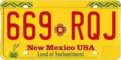 NM license plate 669RQJ