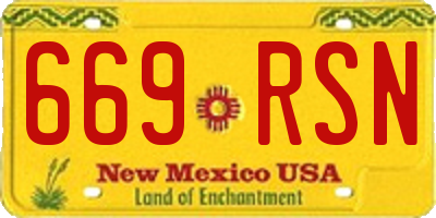 NM license plate 669RSN