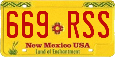 NM license plate 669RSS