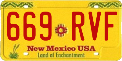 NM license plate 669RVF