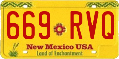 NM license plate 669RVQ