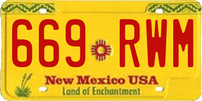 NM license plate 669RWM