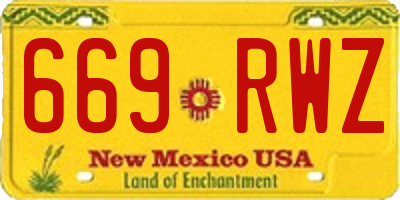 NM license plate 669RWZ