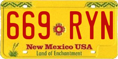 NM license plate 669RYN