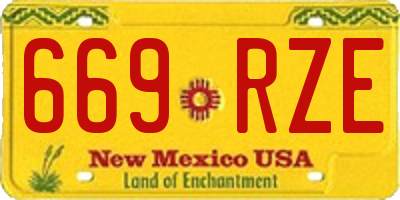 NM license plate 669RZE