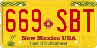 NM license plate 669SBT
