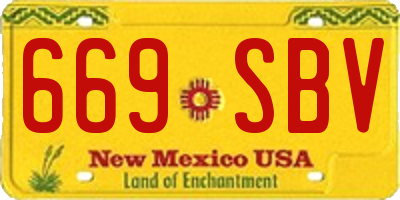 NM license plate 669SBV