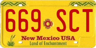NM license plate 669SCT