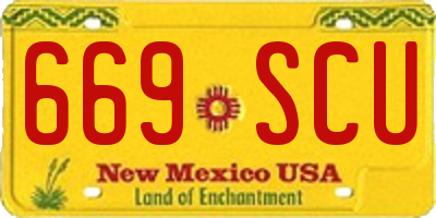 NM license plate 669SCU