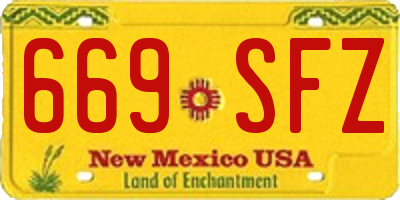 NM license plate 669SFZ