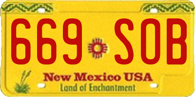 NM license plate 669SOB