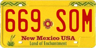 NM license plate 669SOM