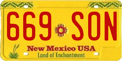 NM license plate 669SON