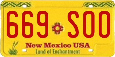 NM license plate 669SOO