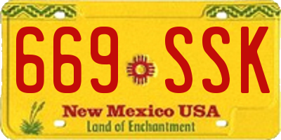 NM license plate 669SSK