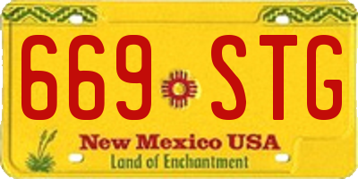 NM license plate 669STG