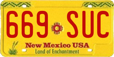 NM license plate 669SUC