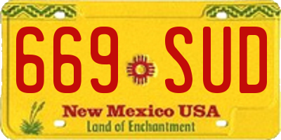NM license plate 669SUD