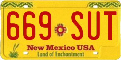 NM license plate 669SUT
