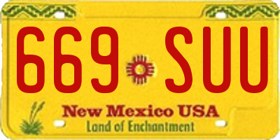 NM license plate 669SUU