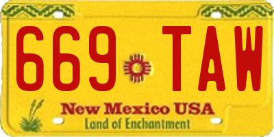 NM license plate 669TAW