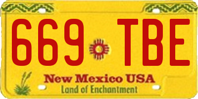 NM license plate 669TBE