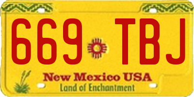 NM license plate 669TBJ