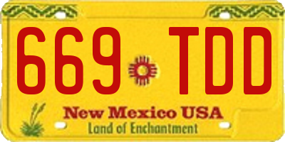NM license plate 669TDD