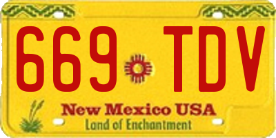 NM license plate 669TDV