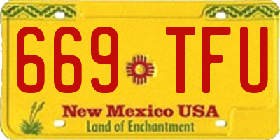 NM license plate 669TFU