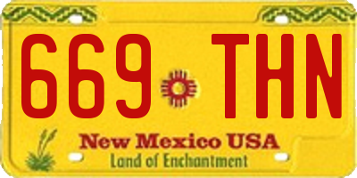 NM license plate 669THN