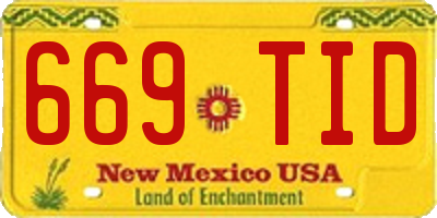 NM license plate 669TID