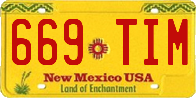 NM license plate 669TIM