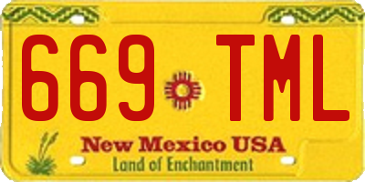 NM license plate 669TML