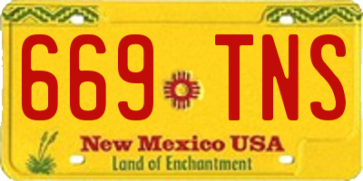 NM license plate 669TNS