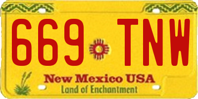 NM license plate 669TNW