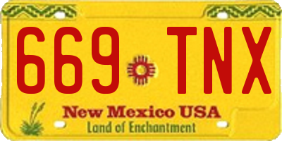 NM license plate 669TNX