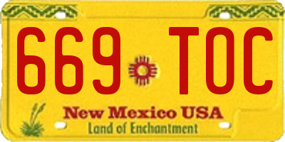 NM license plate 669TOC