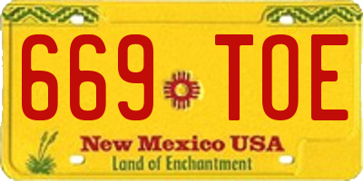 NM license plate 669TOE
