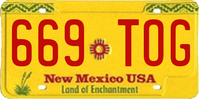 NM license plate 669TOG