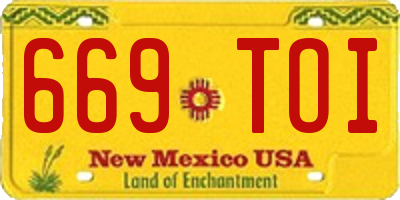 NM license plate 669TOI