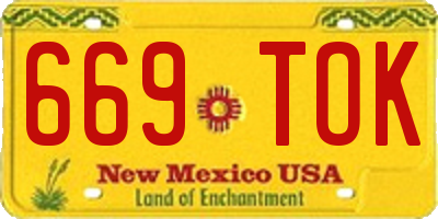 NM license plate 669TOK