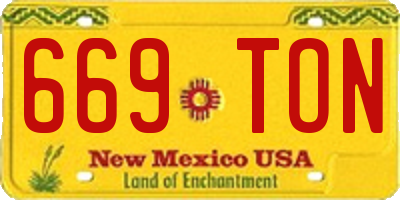 NM license plate 669TON