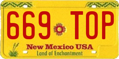 NM license plate 669TOP