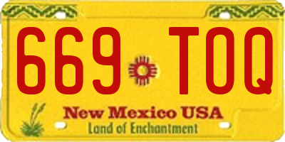 NM license plate 669TOQ