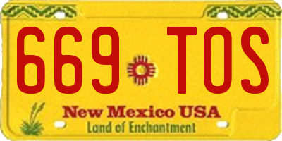 NM license plate 669TOS