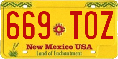 NM license plate 669TOZ