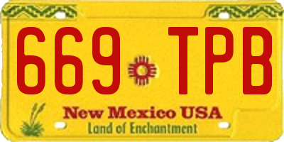 NM license plate 669TPB