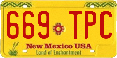 NM license plate 669TPC